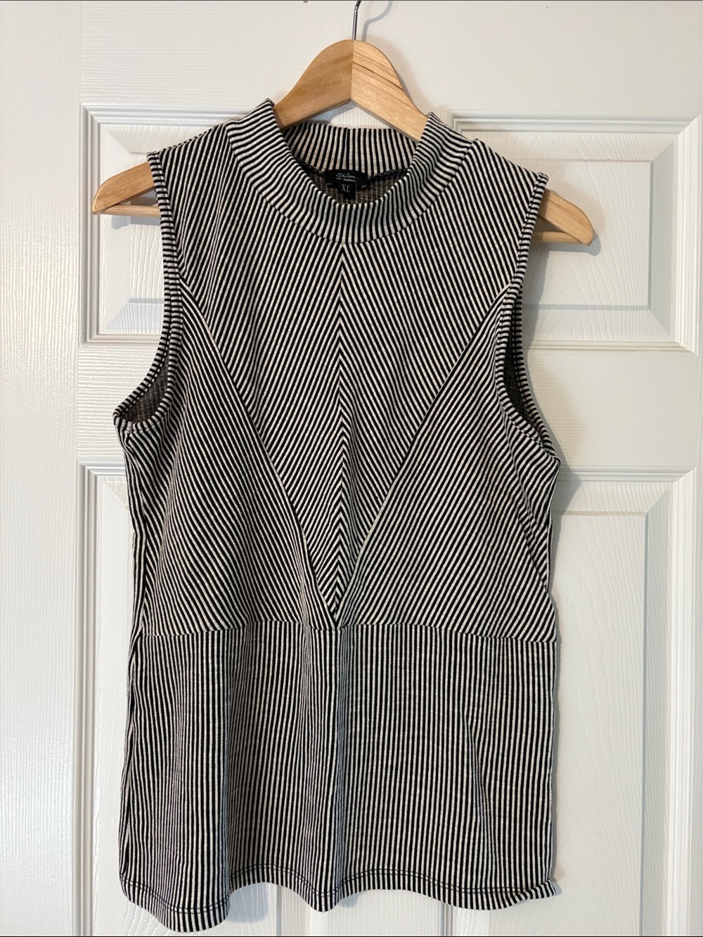 Storm Black & White Striped Sleeveless Tank
